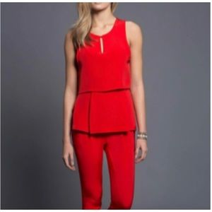 HUNTER BELL Red Nora Silk Two Piece Top Size 8 Red